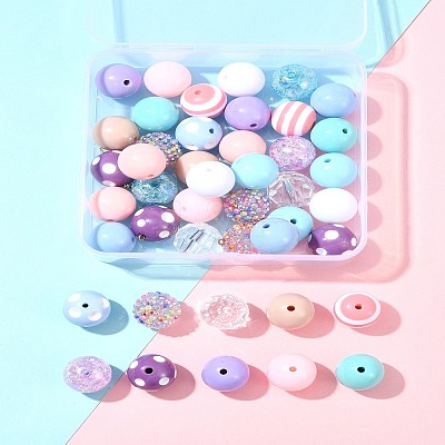 DIY Round Acrylic & Resin Jewelry Making Findings Kits DIY-FS0007-63-1
