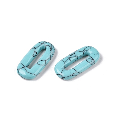 Synthetic Turquoise Oval Pendants G-N342-105H-1