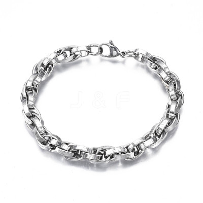 Non-Tarnish 201 Stainless Steel Rope Chain Bracelet BJEW-S057-77-1