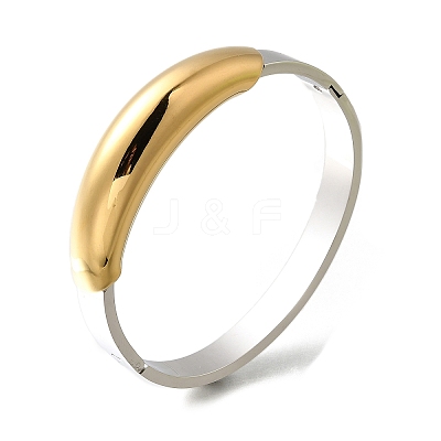 304 Stainless Steel Hinged Bangles for Women BJEW-C091-02E-GP-1