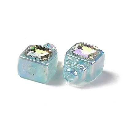 UV Plating Rainbow Iridescent Acrylic Beads X-PACR-M003-14-1