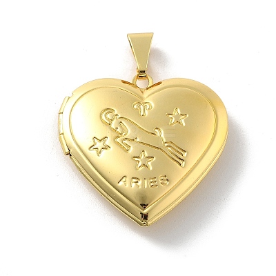 Brass Locket Pendants KK-C092-25G-07-1