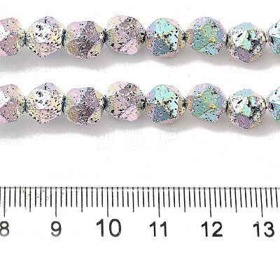 Blaking Painted Natural Lava Rock Beads Strands G-B086-A01-01A-1