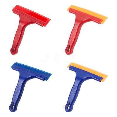 4Pcs 4 Colors PP Plastic Car Ice Scrapers AJEW-GL0001-38-1