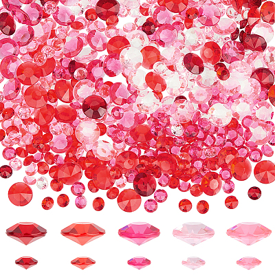 6000Pcs 10 Styles Pointed Back Acrylic Rhinestone Cabochons TACR-GA0001-07B-1