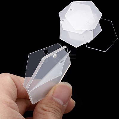 Transparent Acrylic Blank Pendants TACR-WH0002-12-1