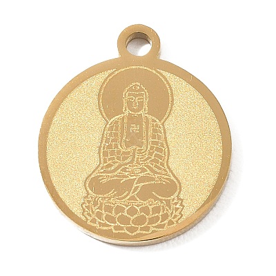 Buddhist 304 Stainless Steel Pendants SA-CBAE30B-02B-G-1