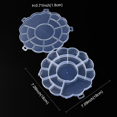 17 Grids Flower Plastic Bead Containers AJEW-YWC0001-06-1