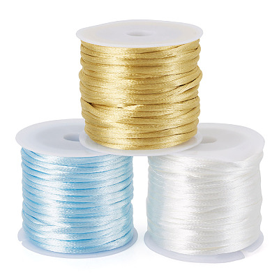 3 Rolls 3 Colors Nylon Satin Rattail Cords NWIR-TA0001-45A-1