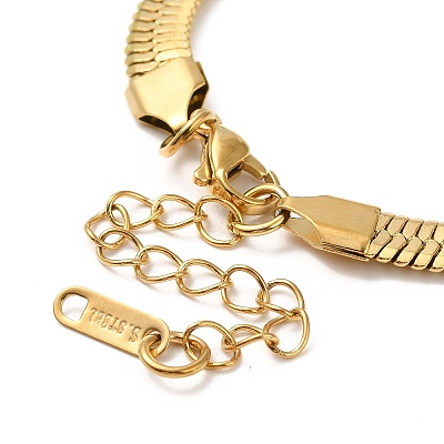 Ion Plating(IP) 304 Stainless Steel Herringbone Chain Bracelet for Men Women BJEW-E058-01E-G-1