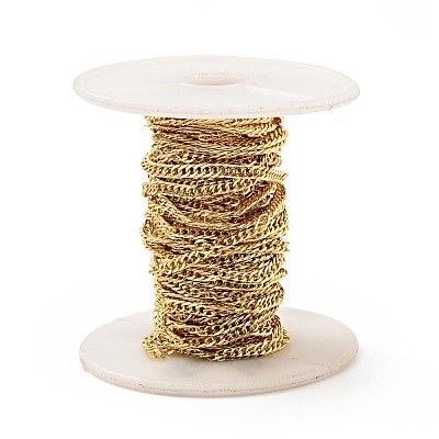 Rack Plating Brass Curb Chains KK-E015-03G-1