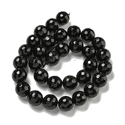Faceted Natural Banded Agate Beads Strands G-F447-12mm-O09-1