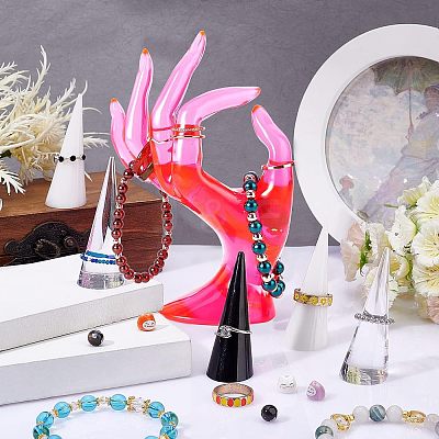 7Pcs 4 Style Acrylic Ring Displays RDIS-NB0001-08-1