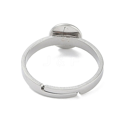 Non-Tarnish 304 Stainless Steel Adjustable Ring Components X-STAS-Z064-07P-01-1