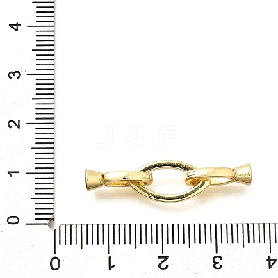 Horse Eye Rack Plating Brass Fold Over Clasps KK-S508-23G-1