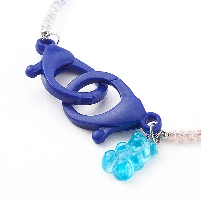 Rainbow Personalized Electroplate Glass Beaded Necklaces NJEW-JN03410-02-1