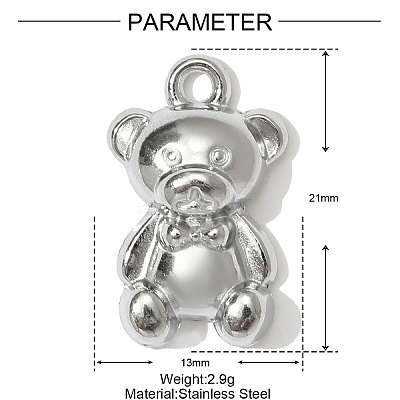 304 Stainless Steel Pendants STAS-OY001-17P-1
