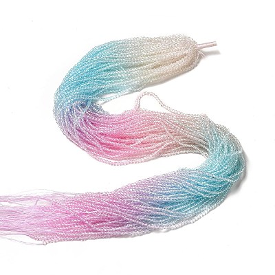 Transparent Gradient Color Glass Beads Strands GLAA-H021-01A-17-1