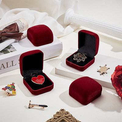 Plastic Cover with Velvet Brooch Packing Boxes VBOX-WH0012-06C-1