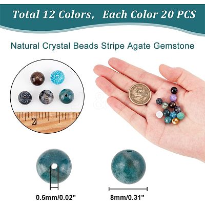 240Pcs 12 Styles Natural Gemstone Beads G-AR0004-94-1