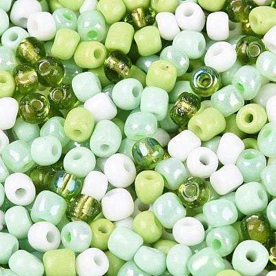 Opaque & Transparent Inside Colours 6/0 Glass Seed Beads SEED-F004-4mm-04-1