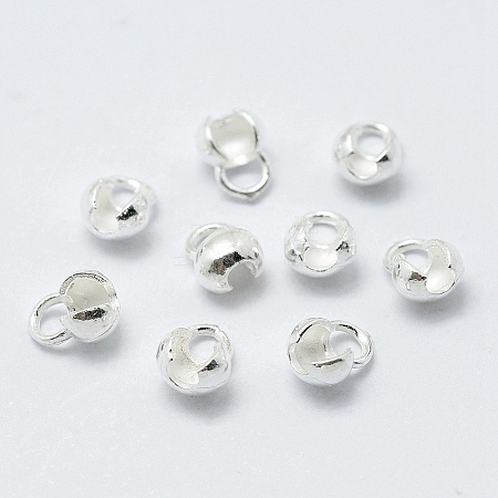 925 Sterling Silver Bead Tips Knot Covers STER-G027-25S-1