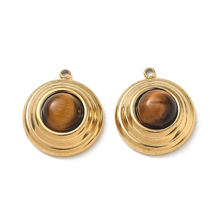Natural Tiger Eye Pendants STAS-G397-07G-03-1