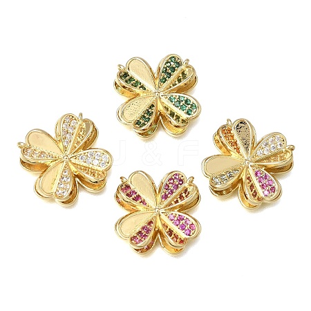Brass Micro Pave Cubic Zirconia Pendants KK-K427-19G-1