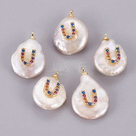 Natural Cultured Freshwater Pearl Pendants PEAR-F008-32G-U-1