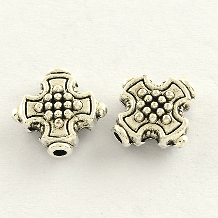 Tibetan Style Zinc Alloy Cross Beads X-TIBEB-Q053-06-1