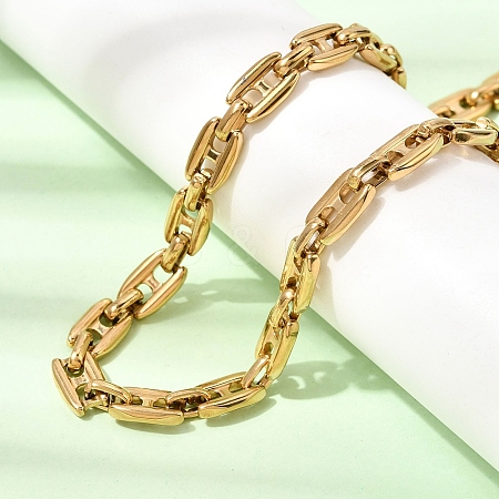 304 Stainless Steel Link Chain Necklaces for Women NJEW-G197-01G-02-1