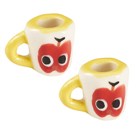 2Pcs Handmade Porcelain Mug Cup Decoration PORC-TA0001-55F-1