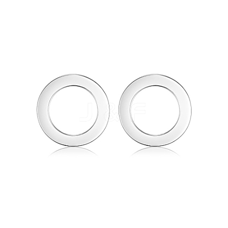 Ring Rhodium Plated 925 Sterling Silver Stud Earrings PB1316-8-1