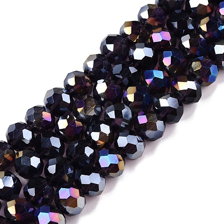 Electroplate Glass Beads Strands X-EGLA-A044-T6mm-B15-1