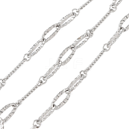 304 Stainless Steel Textured Oval Link Chains CHS-H117-07P-1