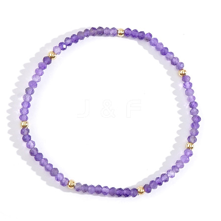 Bohemian Style Natural Amethyst Beaded Stretch Bracelets for Women TR3893-1-1