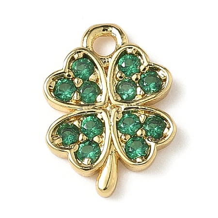 Brass Micro Pave Cubic Zirconia Charms KK-I276-44G-1