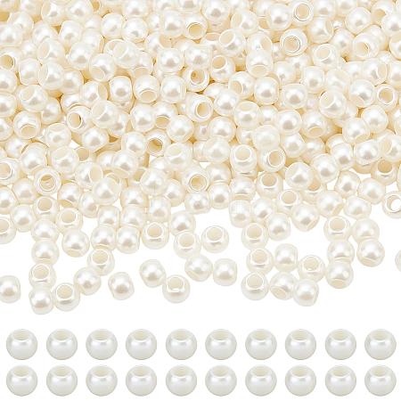 ABS Plastic Imitation Pearl European Beads SACR-NB0001-18A-1