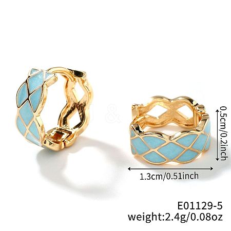 Fashionable Minimalist Multicolor Brass Enamel Hoop Earrings for Elegant and Unique Ear Accessories IC8285-5-1