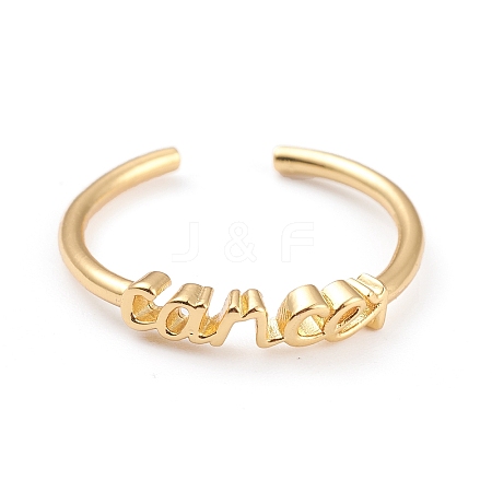 Constellation/Zodiac Sign Brass Cuff Rings RJEW-J074-05G-D-1