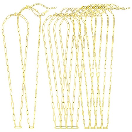 10Pcs 2 Styles Stainless Steel Paperclip Chain Necklaces for Women Men NJEW-SZ0001-72-1