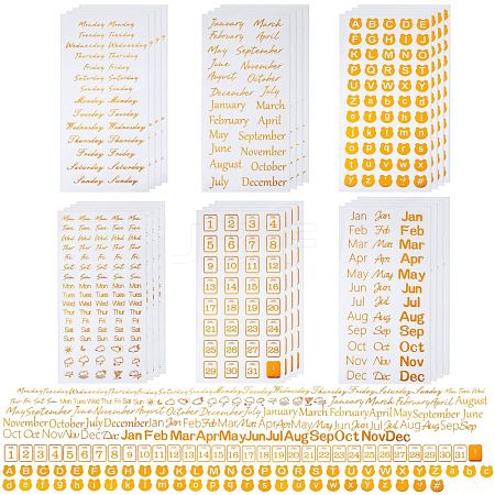 24 Sheets 6 Styles Waterproof PET Adhesive Stickers DIY-SZ0001-97-1