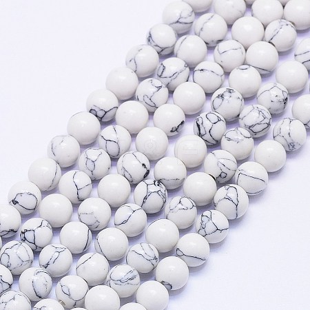 Synthetic Howlite Beads Strands G-E110-4mm-5-1