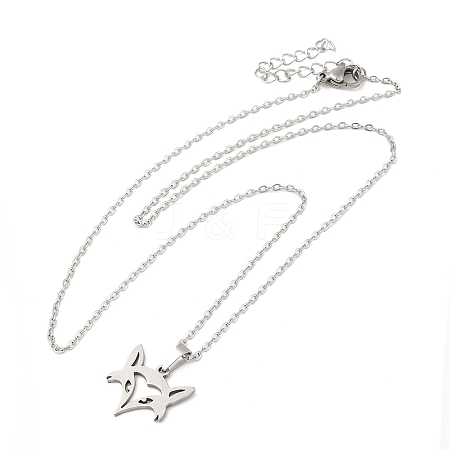 Non-Tarnish 306 Stainless Steel Pendant Necklace for Women NJEW-Q772-01P-03-1