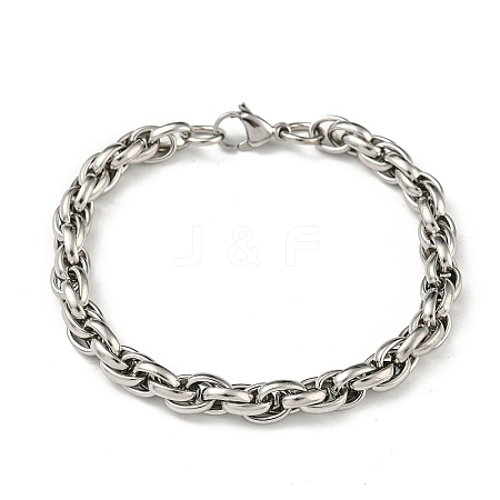 201 Stainless Steel Rope Chain Bracelets STAS-Z056-16P-1