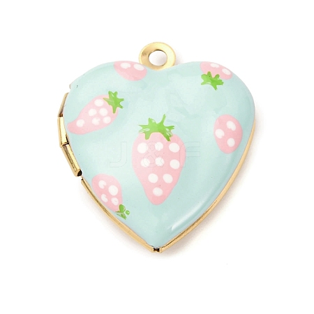 304 Stainless Steel Heart Locket Pendants STAS-Z168-02G-04-1