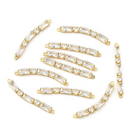 SHEGRACE Brass Pave Clear Cubic Zirconia Connector Charms XGRQ3P965-641G-1