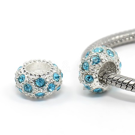 Alloy Rhinestone European Beads CPDL-H999-4-1