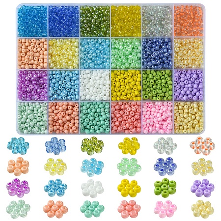 288G 24 Styles Glass Seed Beads SEED-FS0001-26B-1