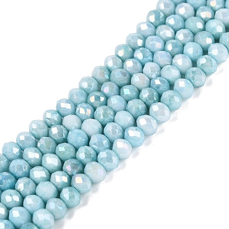 Anti-Tarnish Dyed Rondelle Glass Beads Strands EGLA-T021-3mm-17-07-1